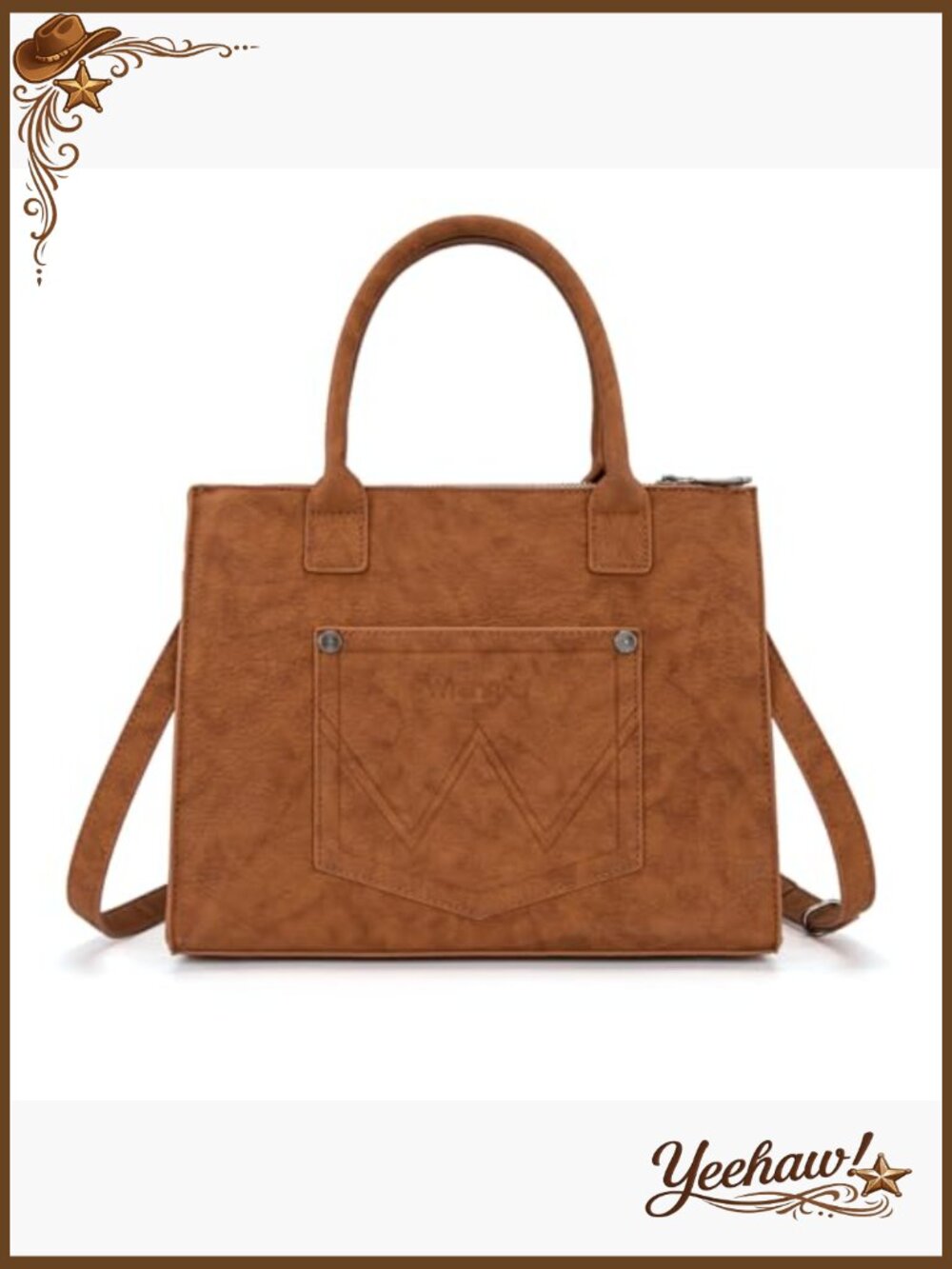 Western Fringe Tote Bag with Functional Pockets Cowgirl Style - Picture 6 of 7